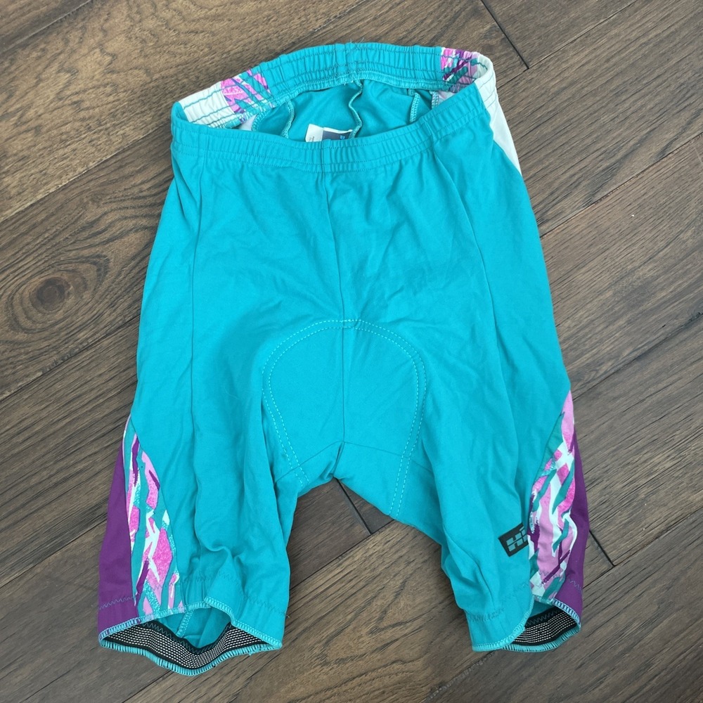 VINTAGE HIND Cycling Shorts Womens Medium Teal 90's‎ Look Padded